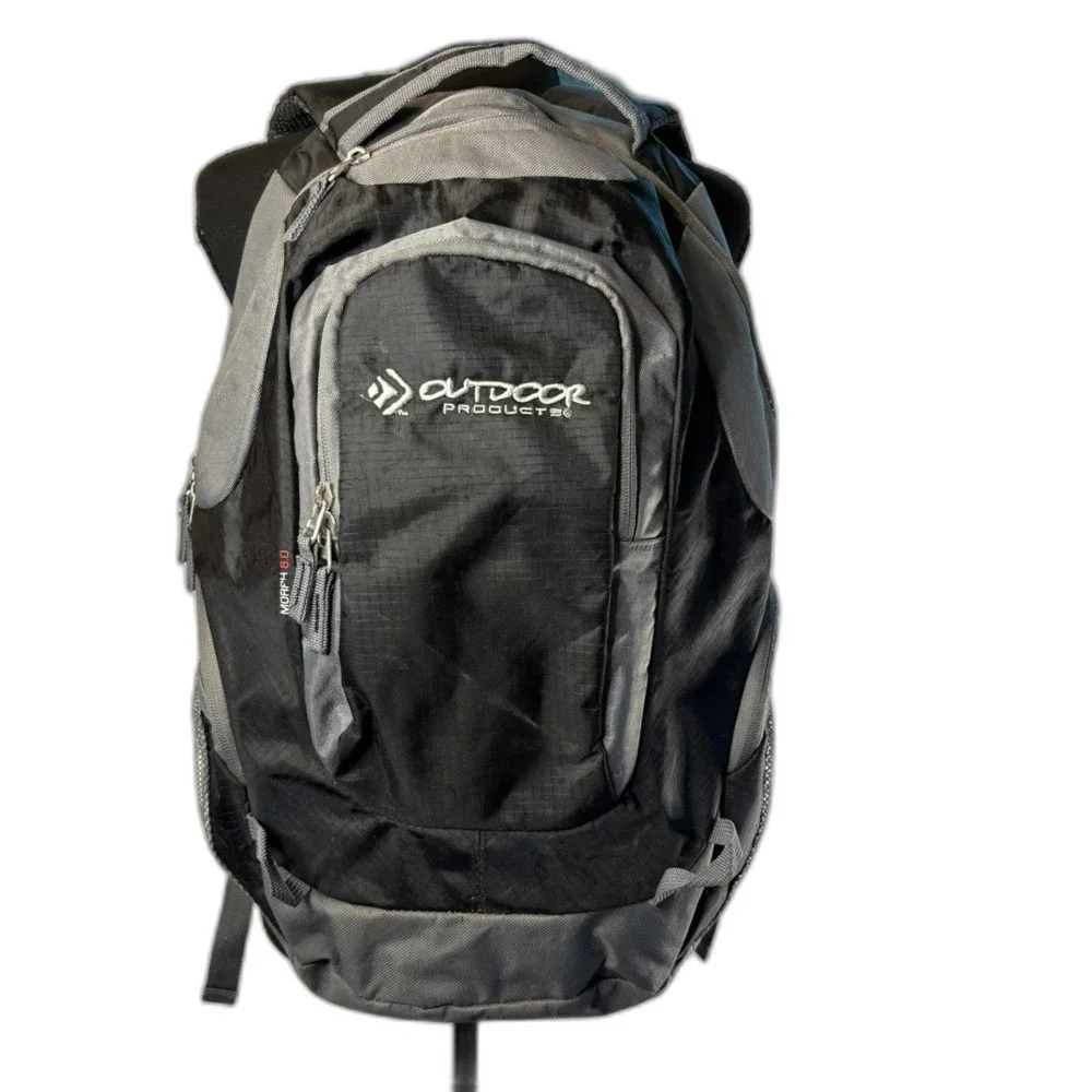 Outdoor Products Morph 8.0 Backpack – Black & Gray 27.5L Hiking Daypack GUC